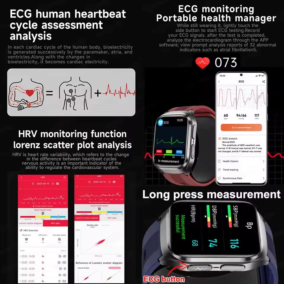 NEW Air Pump Airbag Blood Pressure Accurate Diagnosis Smart Watch
