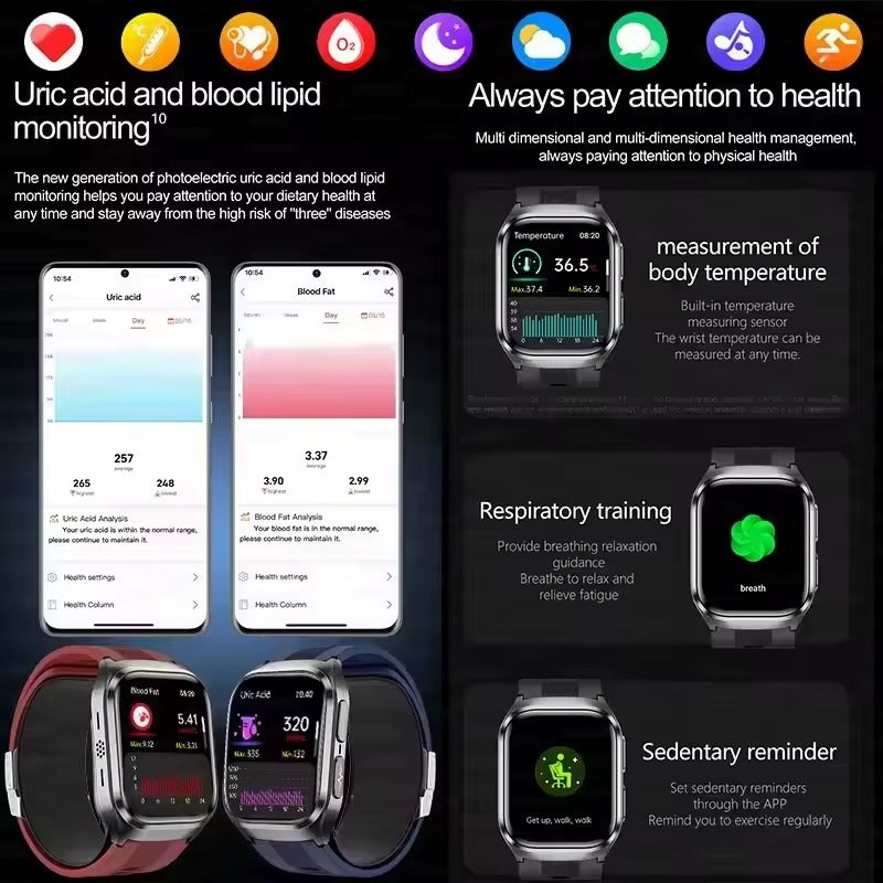 NEW Air Pump Airbag Blood Pressure Accurate Diagnosis Smart Watch