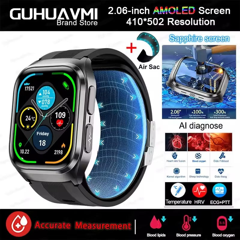 NEW Air Pump Airbag Blood Pressure Accurate Diagnosis Smart Watch