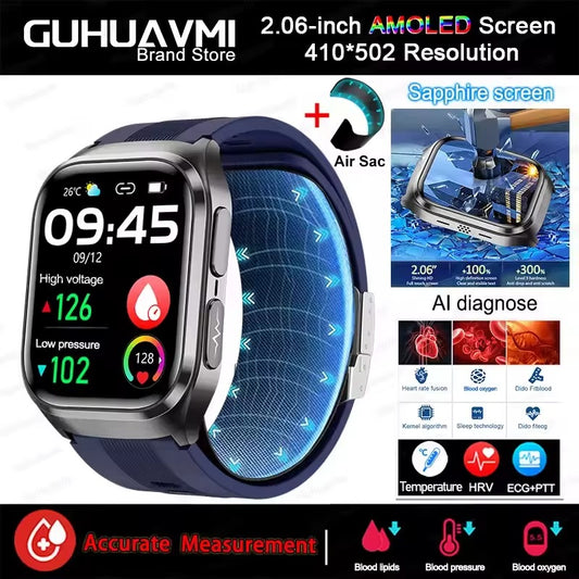 NEW Air Pump Airbag Blood Pressure Accurate Diagnosis Smart Watch